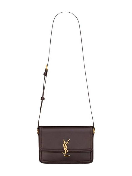 Saint Laurent Solferino Medium Satchel Smooth Leather Cross Bag Dark Sweet Choco