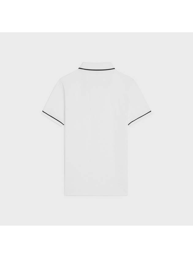 CELINE Classic Cotton Pique Polo Shirt Offwhite Black