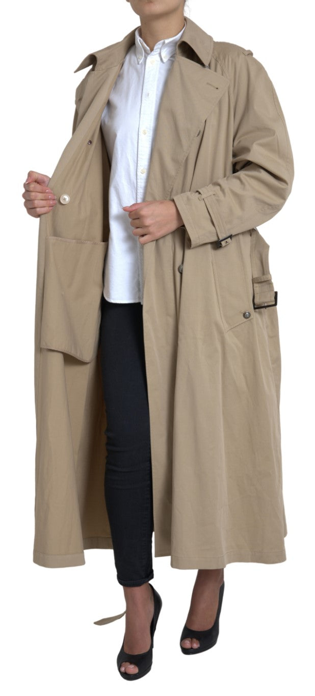 Dolce & Gabbana Khaki Double Breasted Trench Coat Women's Jacket