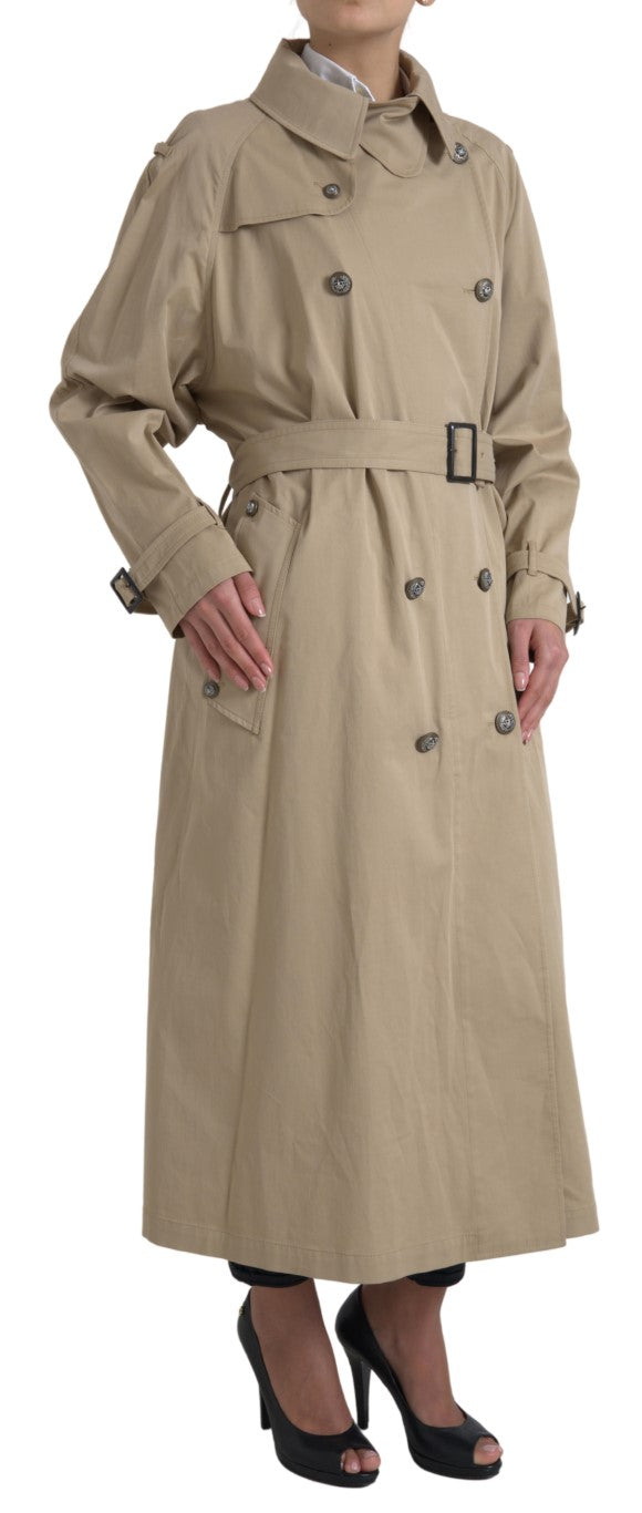 Dolce & Gabbana Khaki Double Breasted Trench Coat Women's Jacket