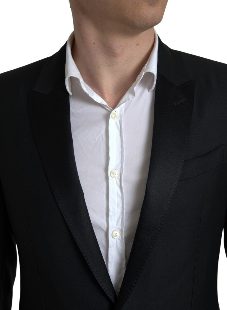 Dolce & Gabbana Black Wool Single Breasted MARTINI Men's Blazer