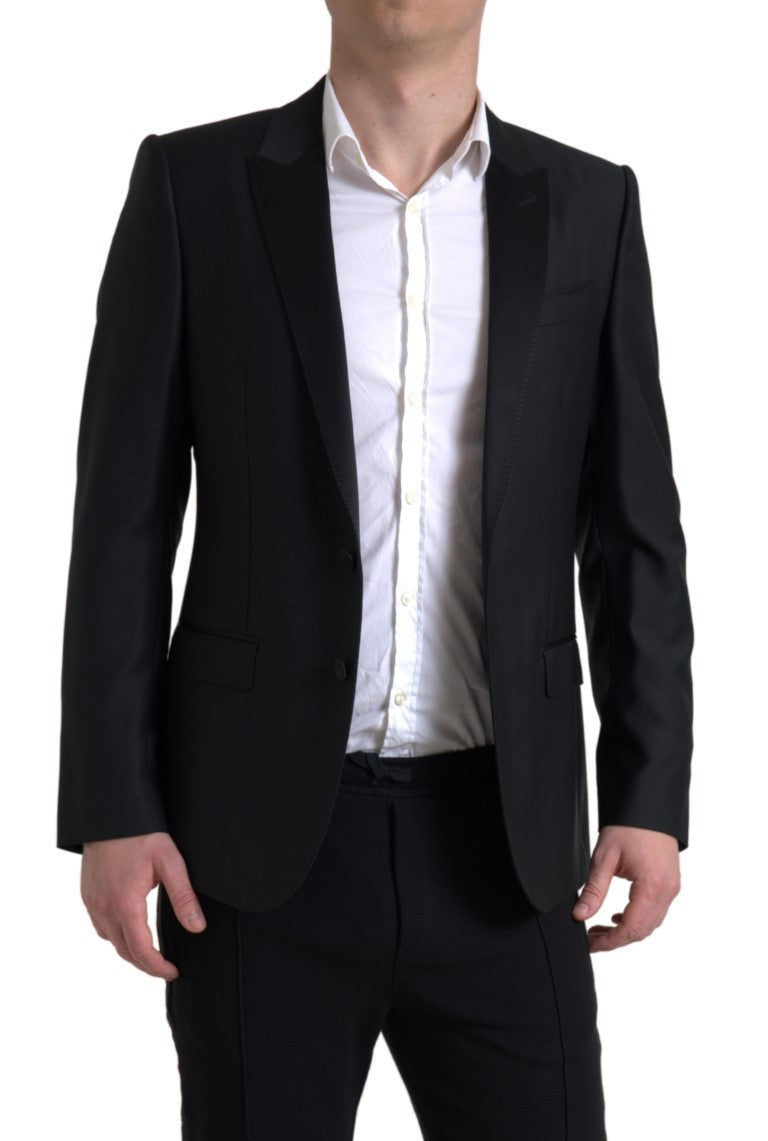 Dolce & Gabbana Black Wool Single Breasted MARTINI Men's Blazer