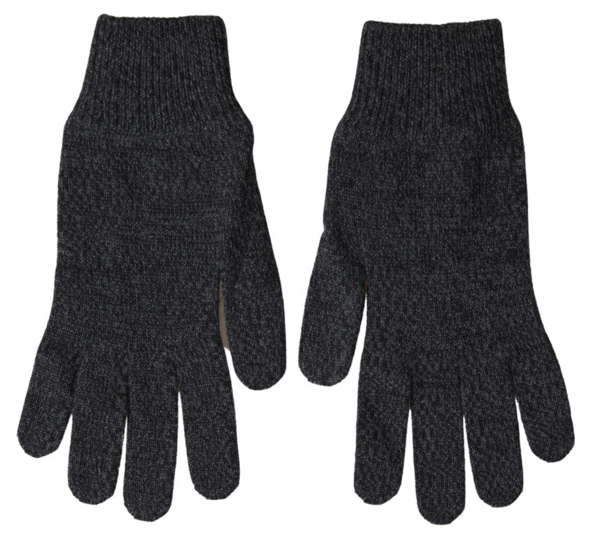 Dolce & Gabbana Gray Virgin Wool Knit Hands Mitten Men Men's Gloves
