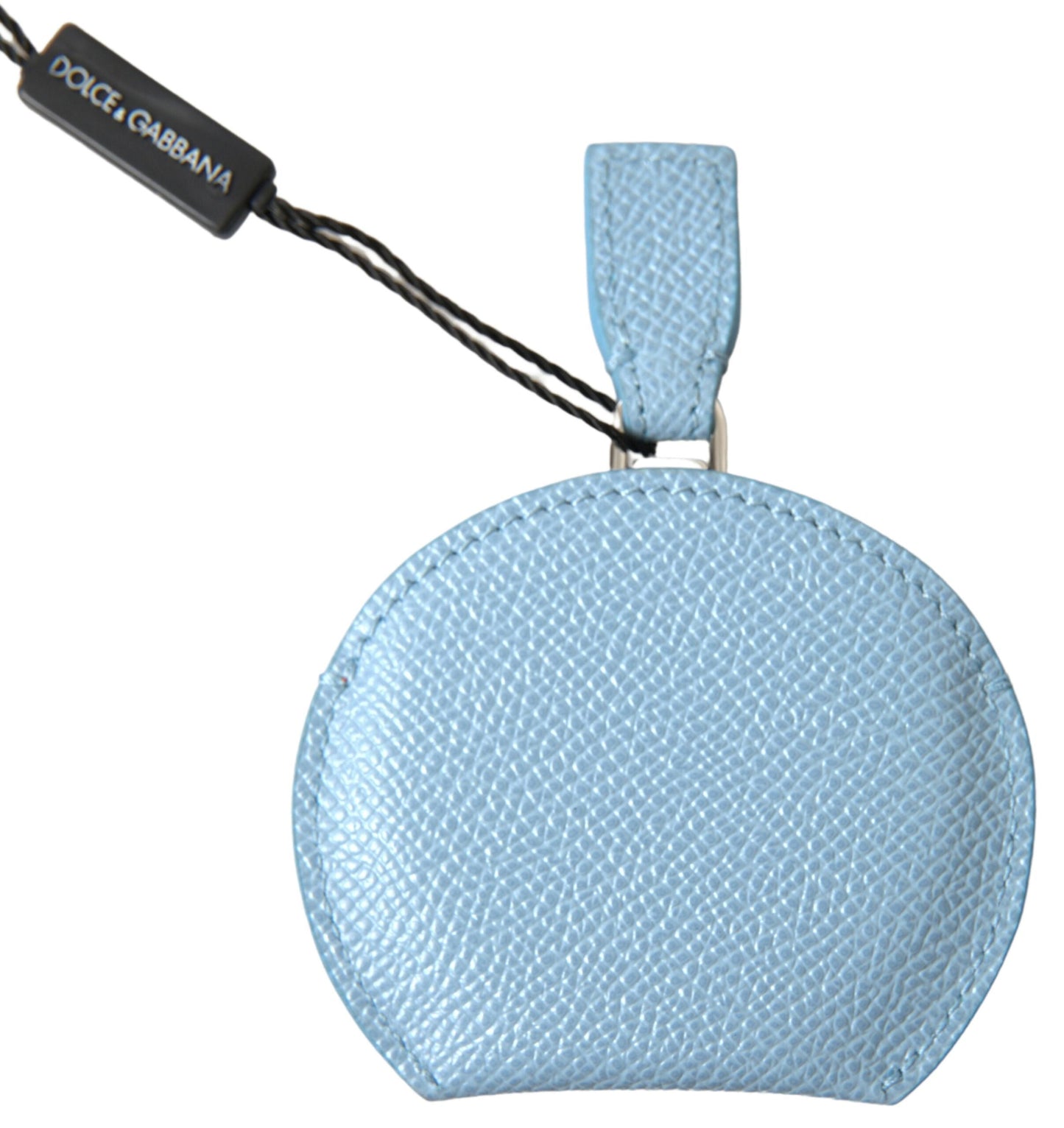 Dolce & Gabbana Light Blue Calfskin Leather Mirror Women's Holder
