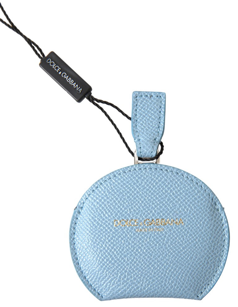Dolce & Gabbana Light Blue Calfskin Leather Mirror Women's Holder
