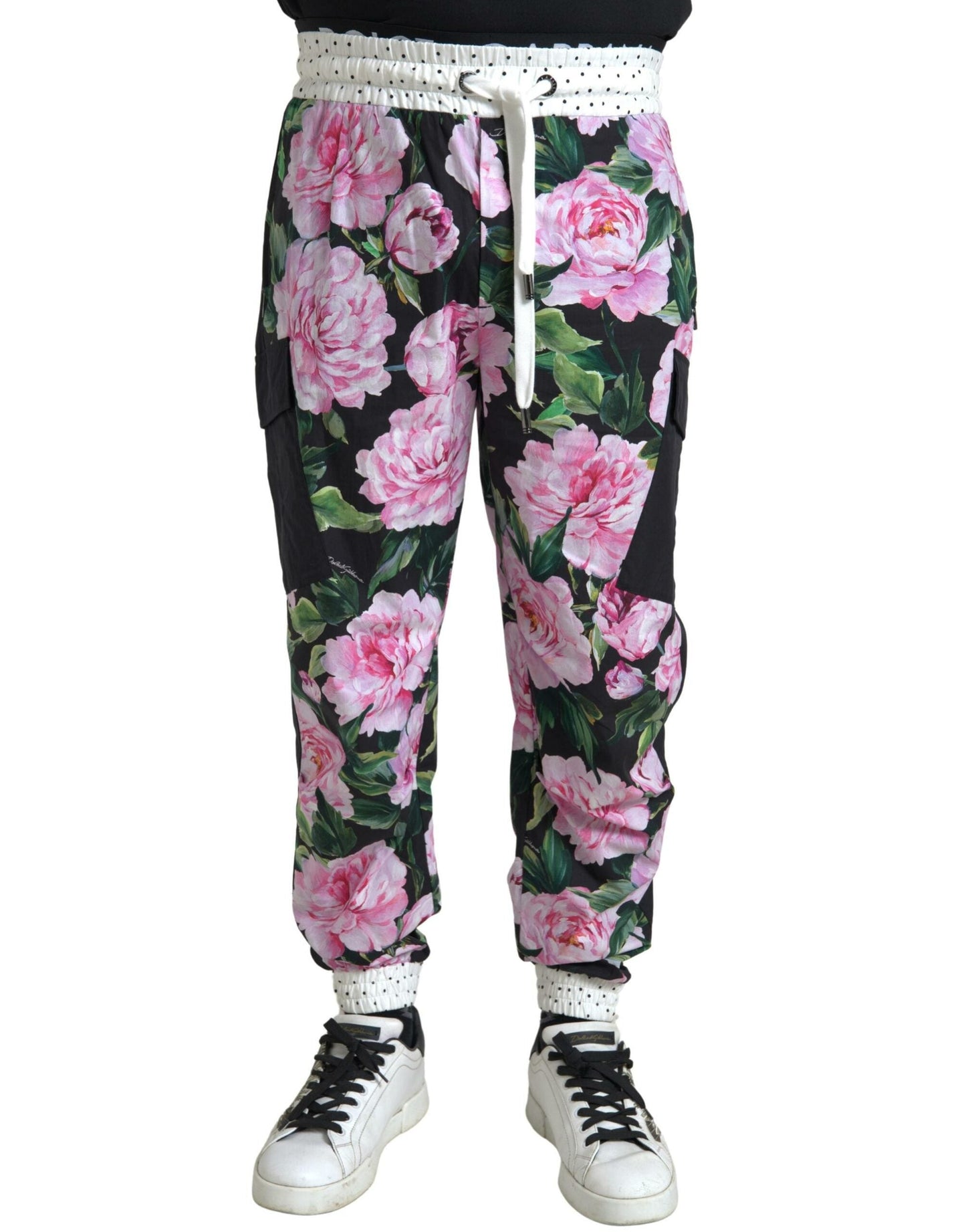 Dolce & Gabbana Multicolor Peony Joggers Cotton Men Men's Pants