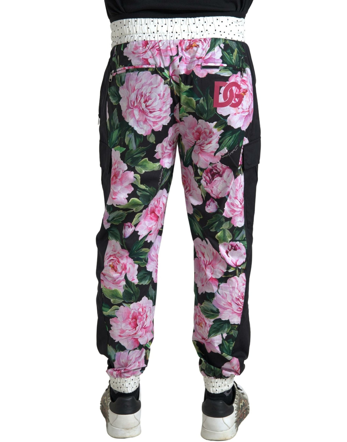 Dolce & Gabbana Multicolor Peony Joggers Cotton Men Men's Pants