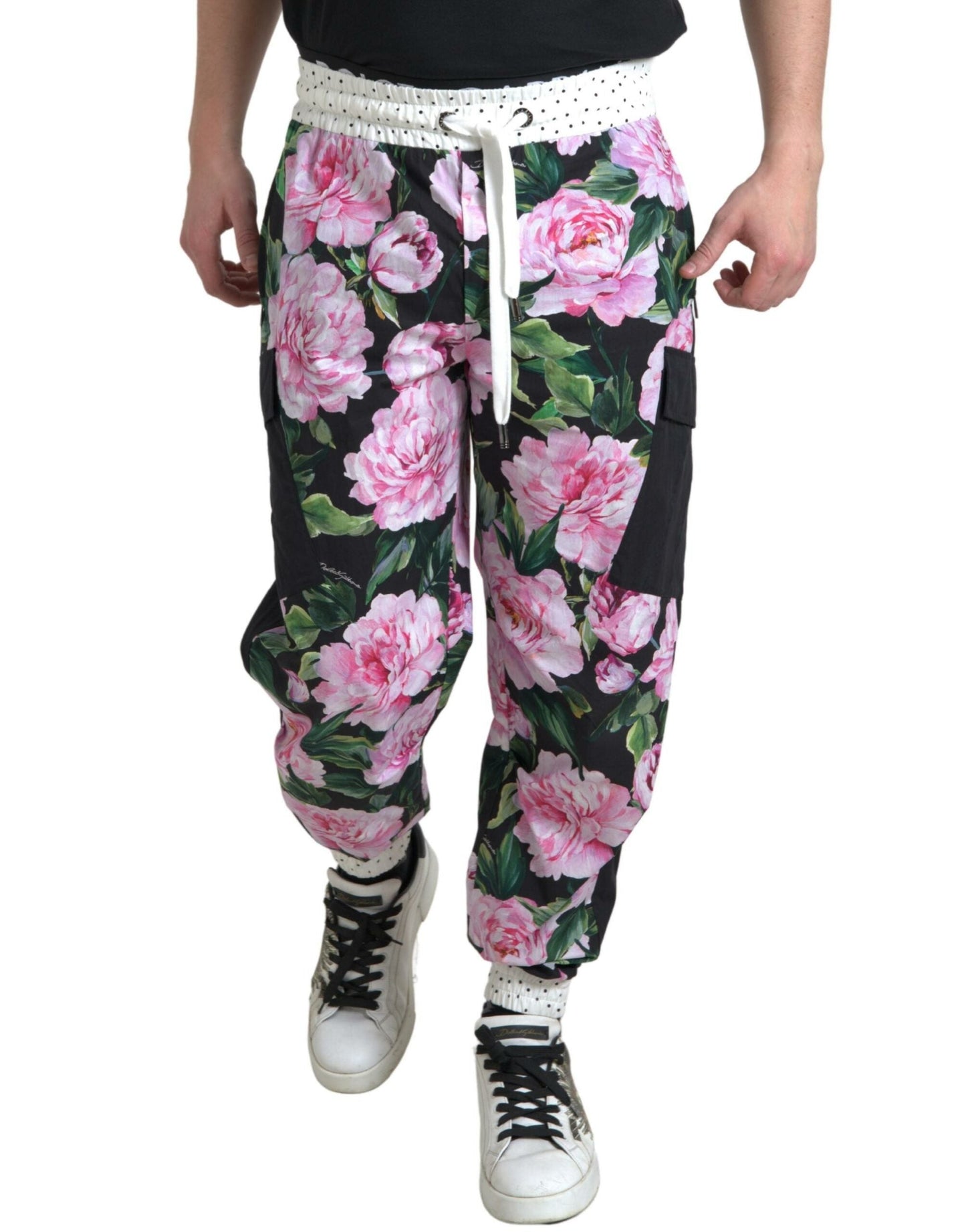 Dolce & Gabbana Multicolor Peony Joggers Cotton Men Men's Pants