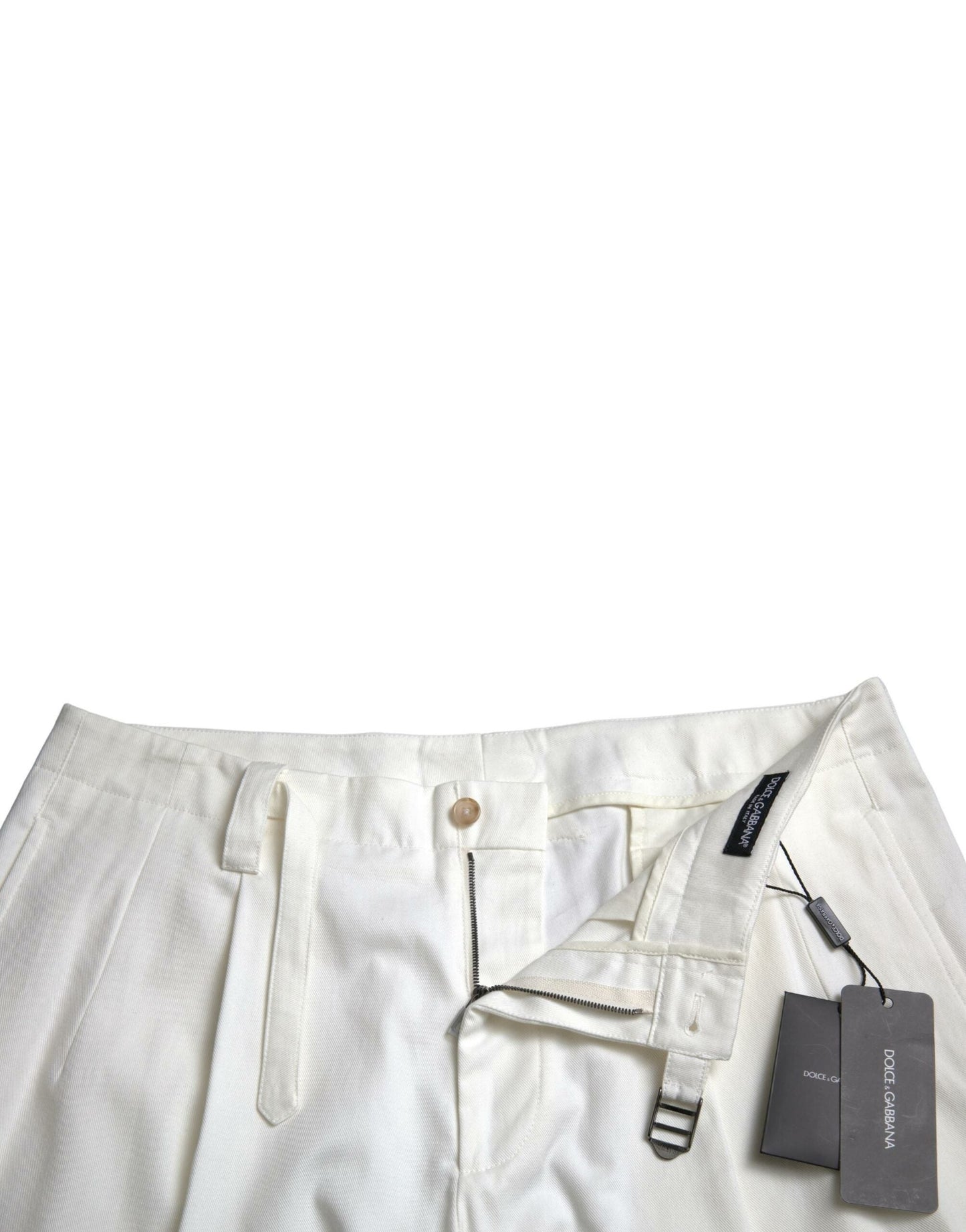 Dolce & Gabbana White Cotton Stretch Men Bermuda Denim Men's Shorts