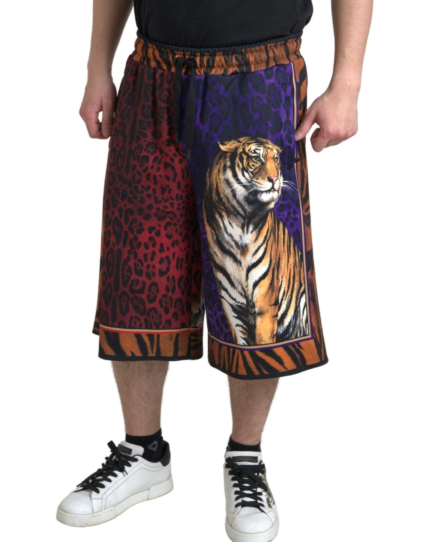 Dolce & Gabbana Multicolor Tiger Print Men Bermuda Men's Shorts