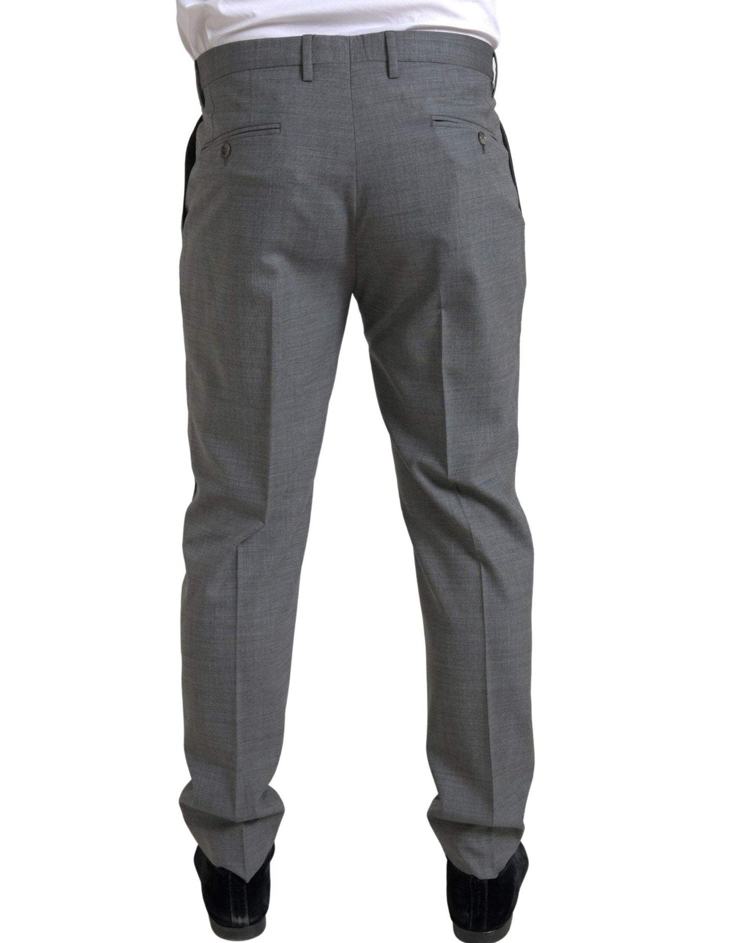 Dolce & Gabbana Gray Wool Chino Skinny Men Dress Trouser Men's Pants
