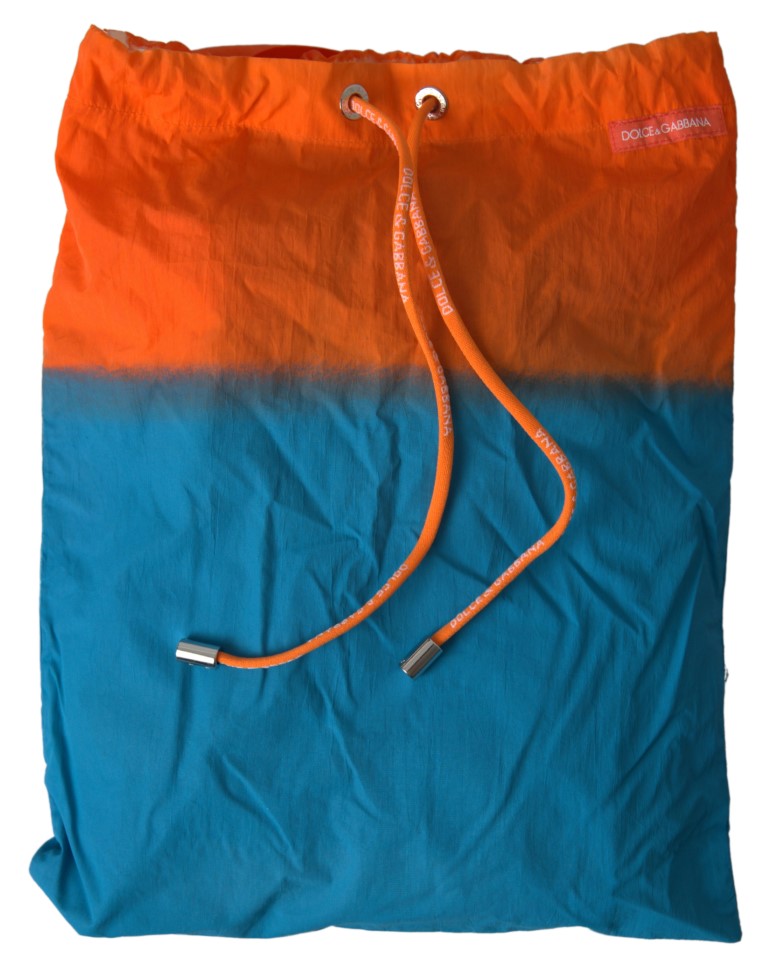 Dolce & Gabbana Orange Blue Gradient Beachwear Swimwear Men's Shorts