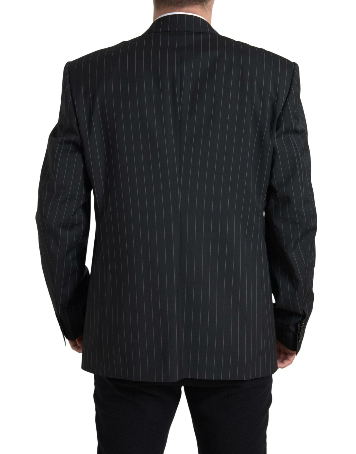 Dolce & Gabbana Black Stripe Single Breasted SICILIA Men's Blazer
