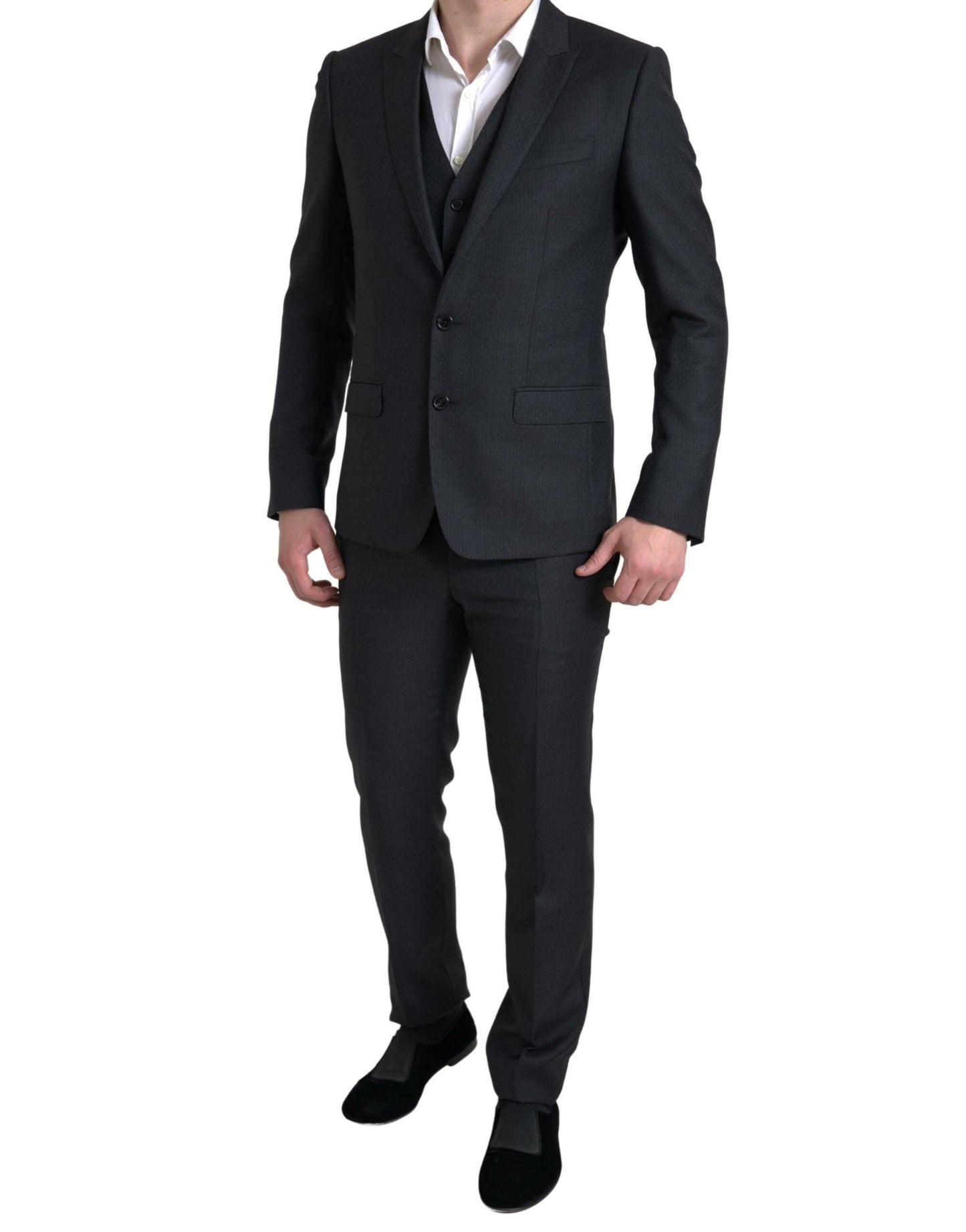 Dolce & Gabbana Black 3 Piece Single Breasted MARTINI Men's Suit