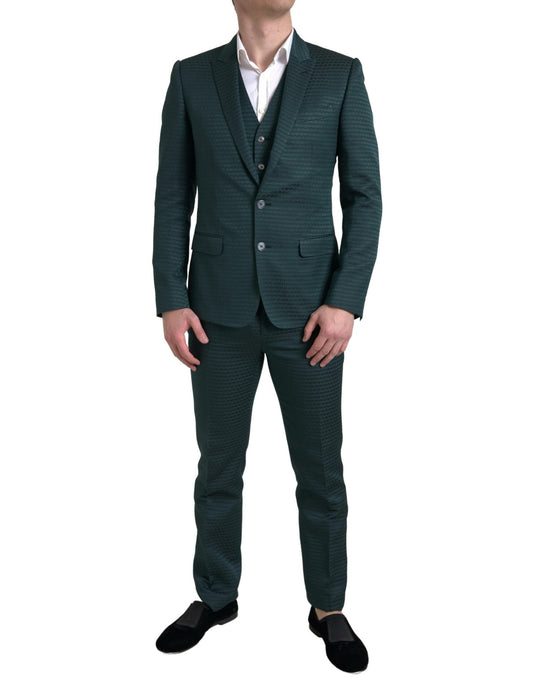 Dolce & Gabbana Green 3 Piece Single Breasted MARTINI Men's Suit