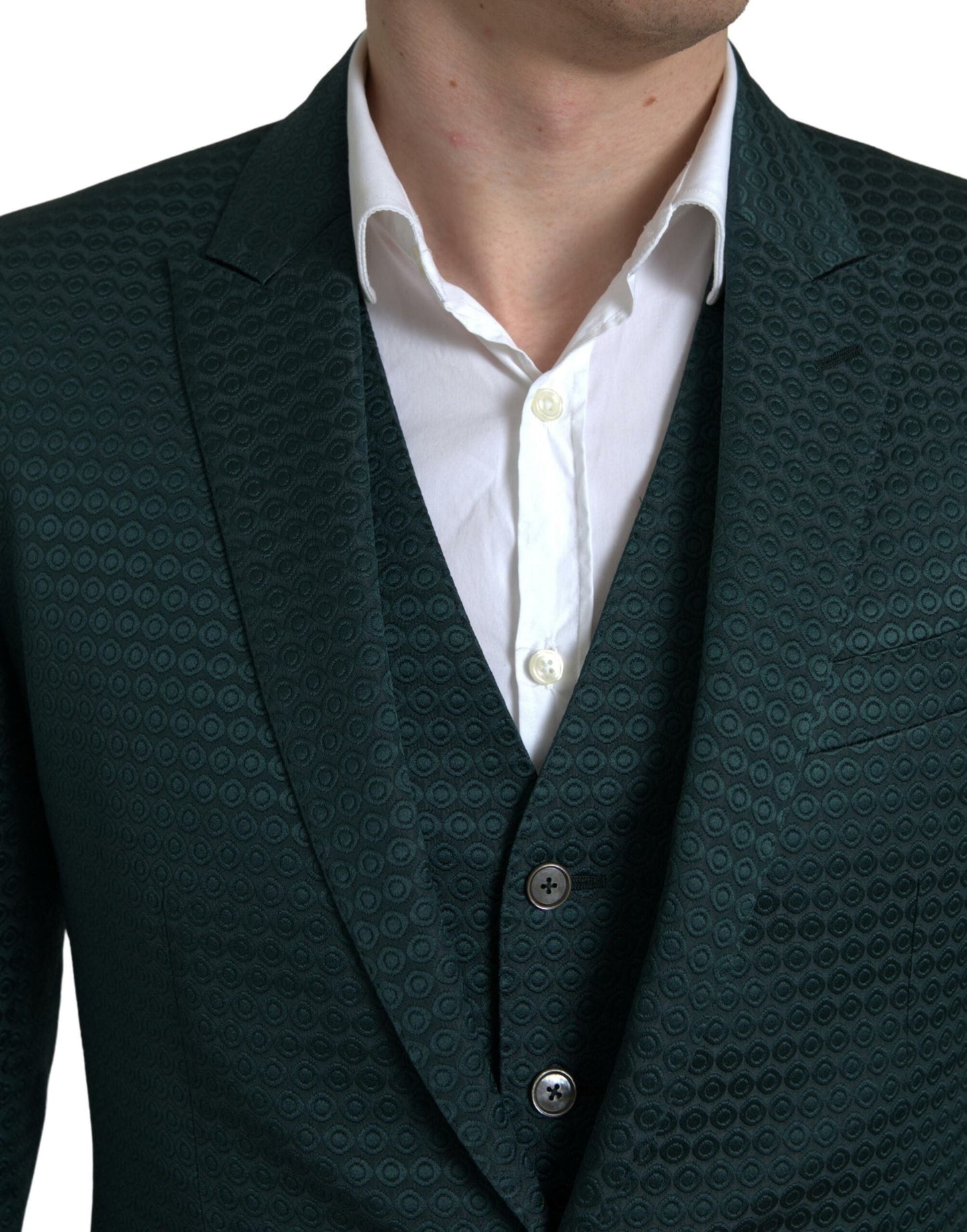 Dolce & Gabbana Green 3 Piece Single Breasted MARTINI Men's Suit