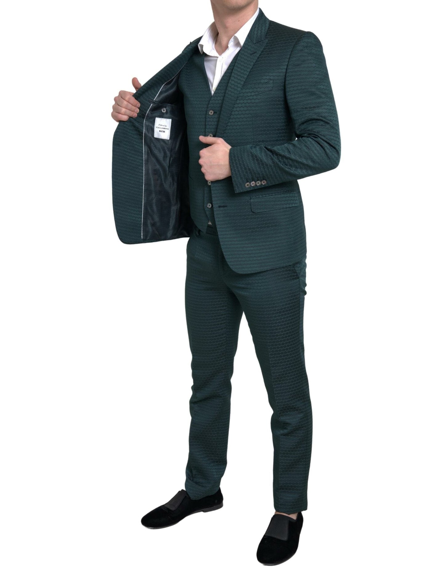 Dolce & Gabbana Green 3 Piece Single Breasted MARTINI Men's Suit