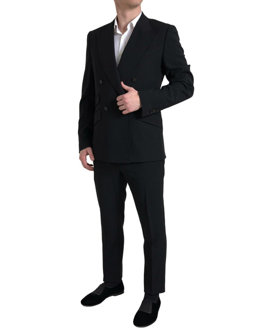 Dolce & Gabbana Black 2 Piece Double Breasted SICILIA Men's Suit