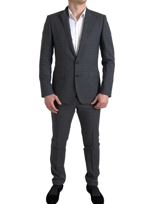 Dolce & Gabbana Gray 2 Piece Single Breasted MARTINI Men's Suit