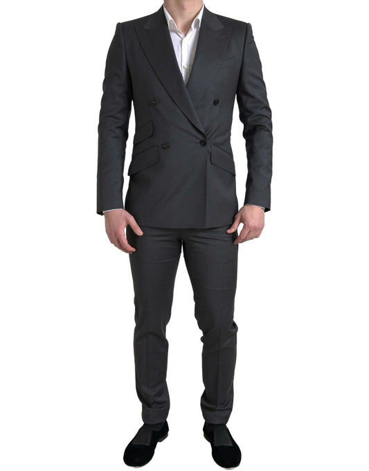 Dolce & Gabbana Gray 2 Piece Double Breasted SICILIA Men's Suit