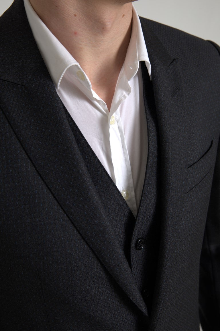 Dolce & Gabbana Black 3 Piece Single Breasted MARTINI Men's Suit