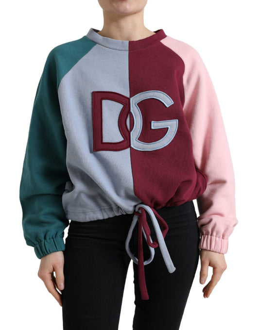 Dolce & Gabbana Multicolor Cotton Crew Neck Pullover Women's Sweater
