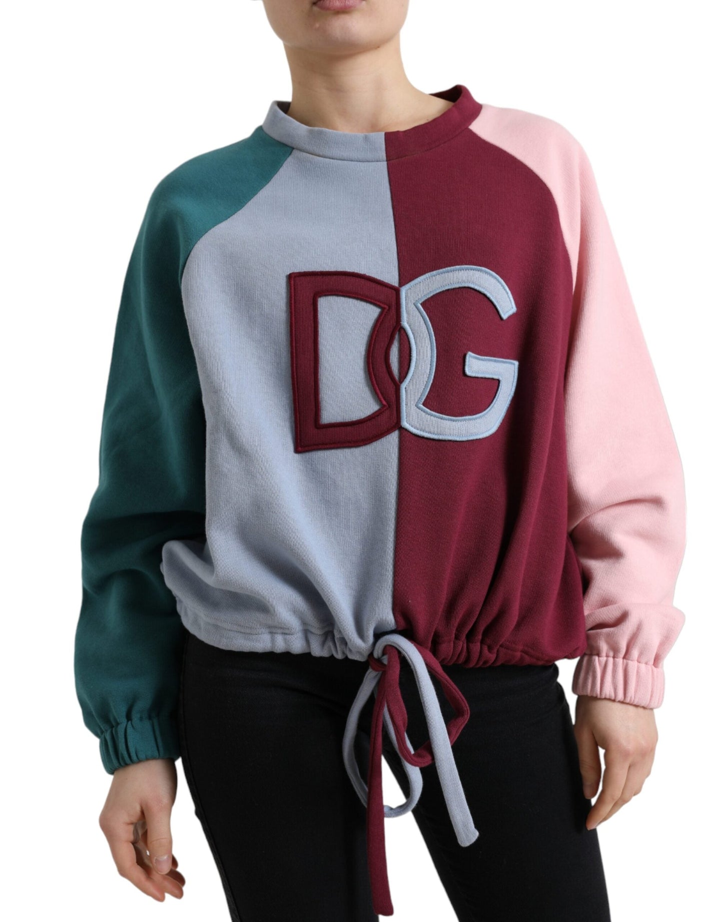 Dolce & Gabbana Multicolor Cotton Crew Neck Pullover Women's Sweater