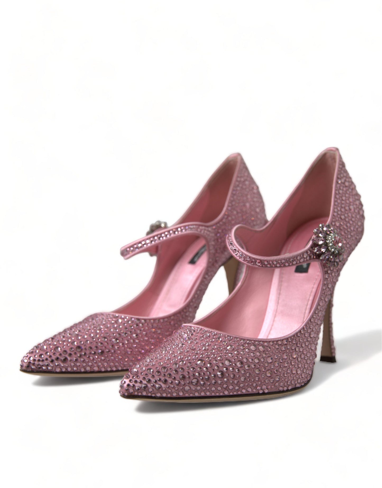 Dolce & Gabbana Pink Strass Crystal Heels Pumps Women's Shoes