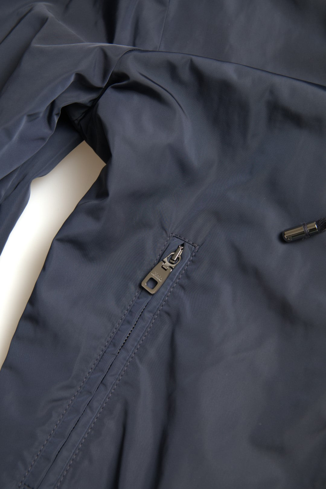 Dolce & Gabbana Blue Hooded Logo Polyester Full Zip Men's Sweater