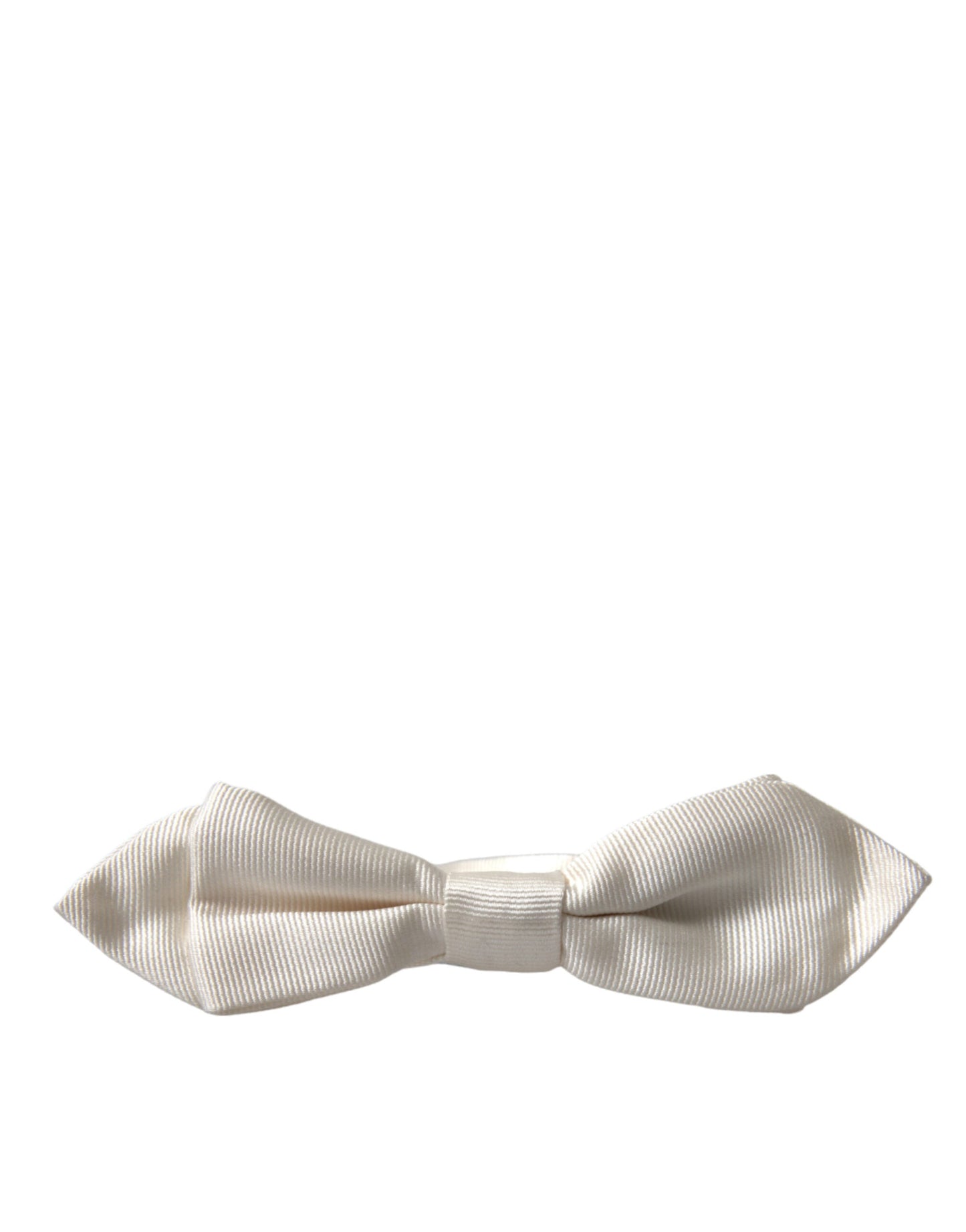 Dolce & Gabbana White Silk Slim Adjustable Neck Papillon Bow Men's Tie