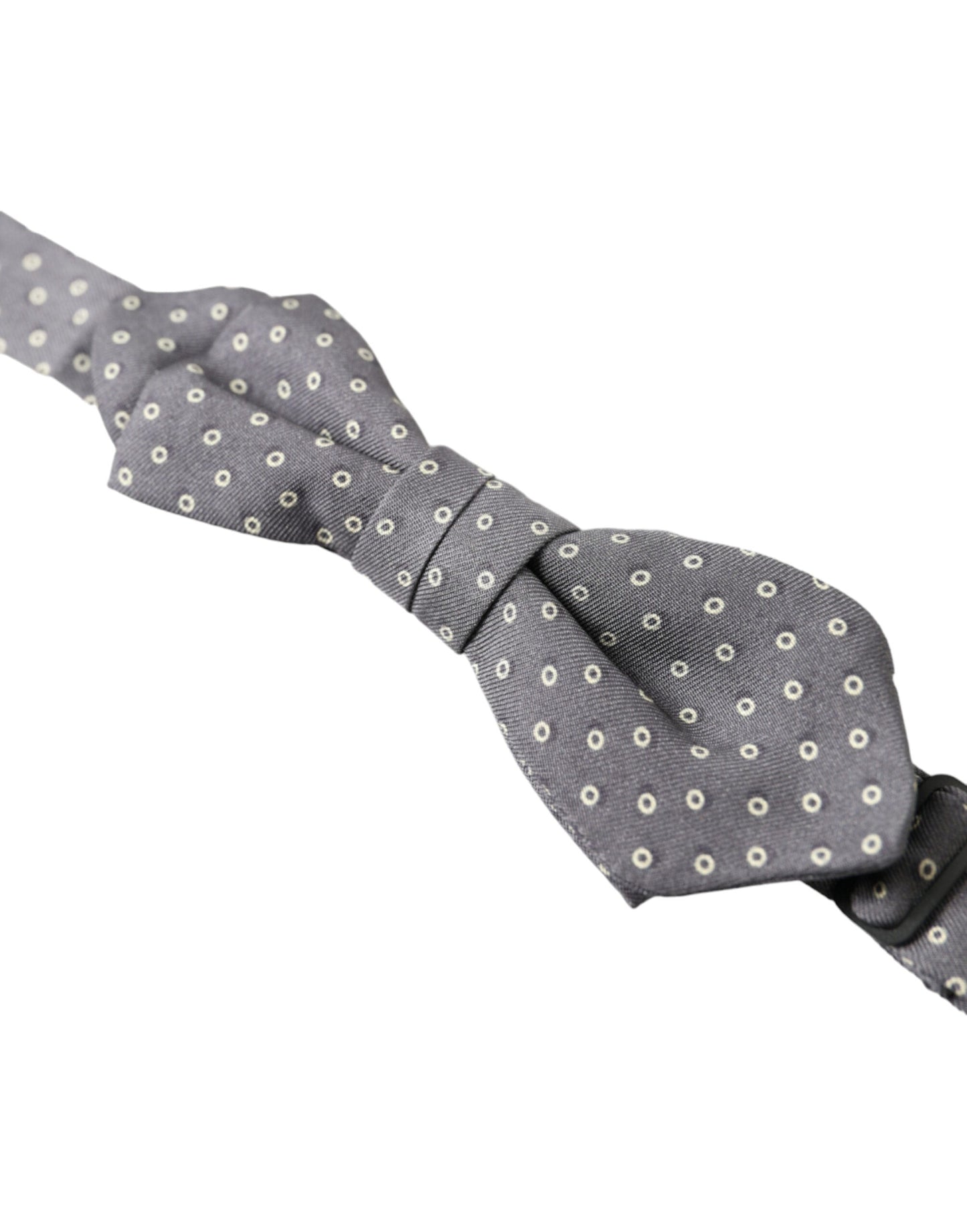 Dolce & Gabbana Gray Polka Dots Silk Adjustable Neck Papillon Bow Men's Tie