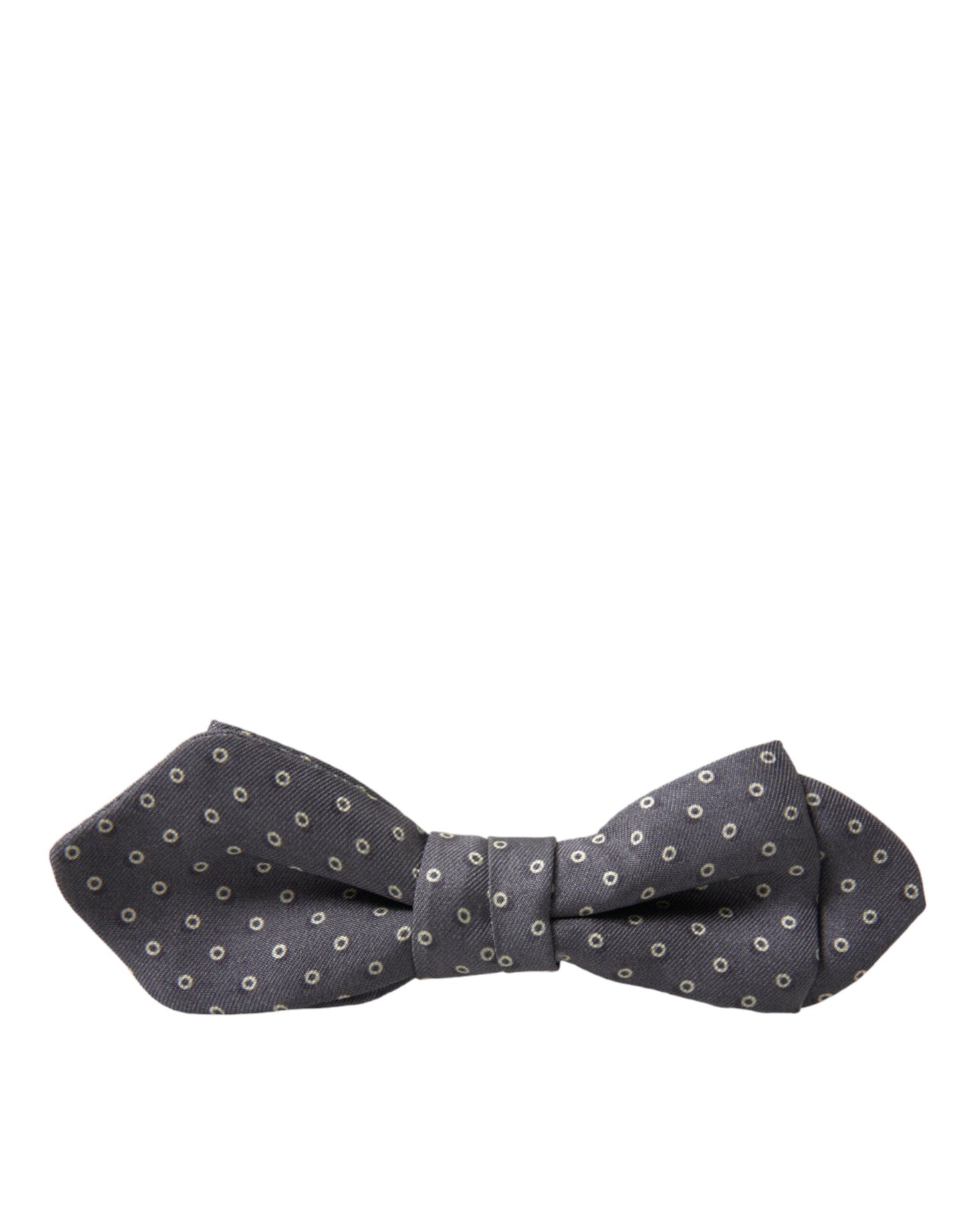 Dolce & Gabbana Gray Polka Dots Silk Adjustable Neck Papillon Bow Men's Tie