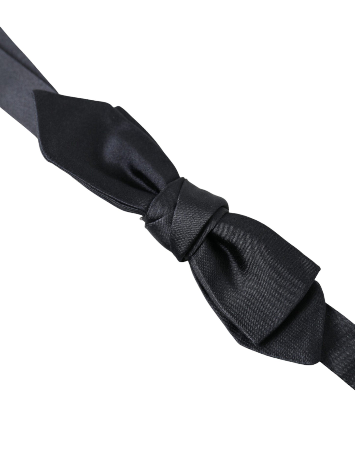 Dolce & Gabbana Dark Blue Silk Satin Adjustable Neck Men Papillon Bow Men's Tie