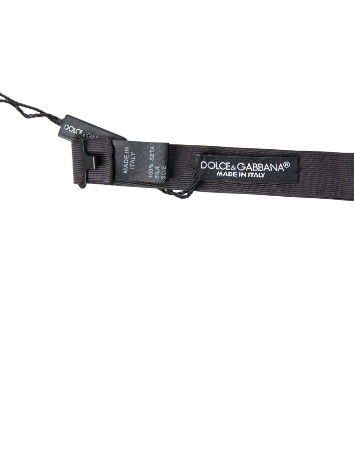 Dolce & Gabbana Dark Gray Silk Adjustable Neck Men Papillon Bow Men's Tie