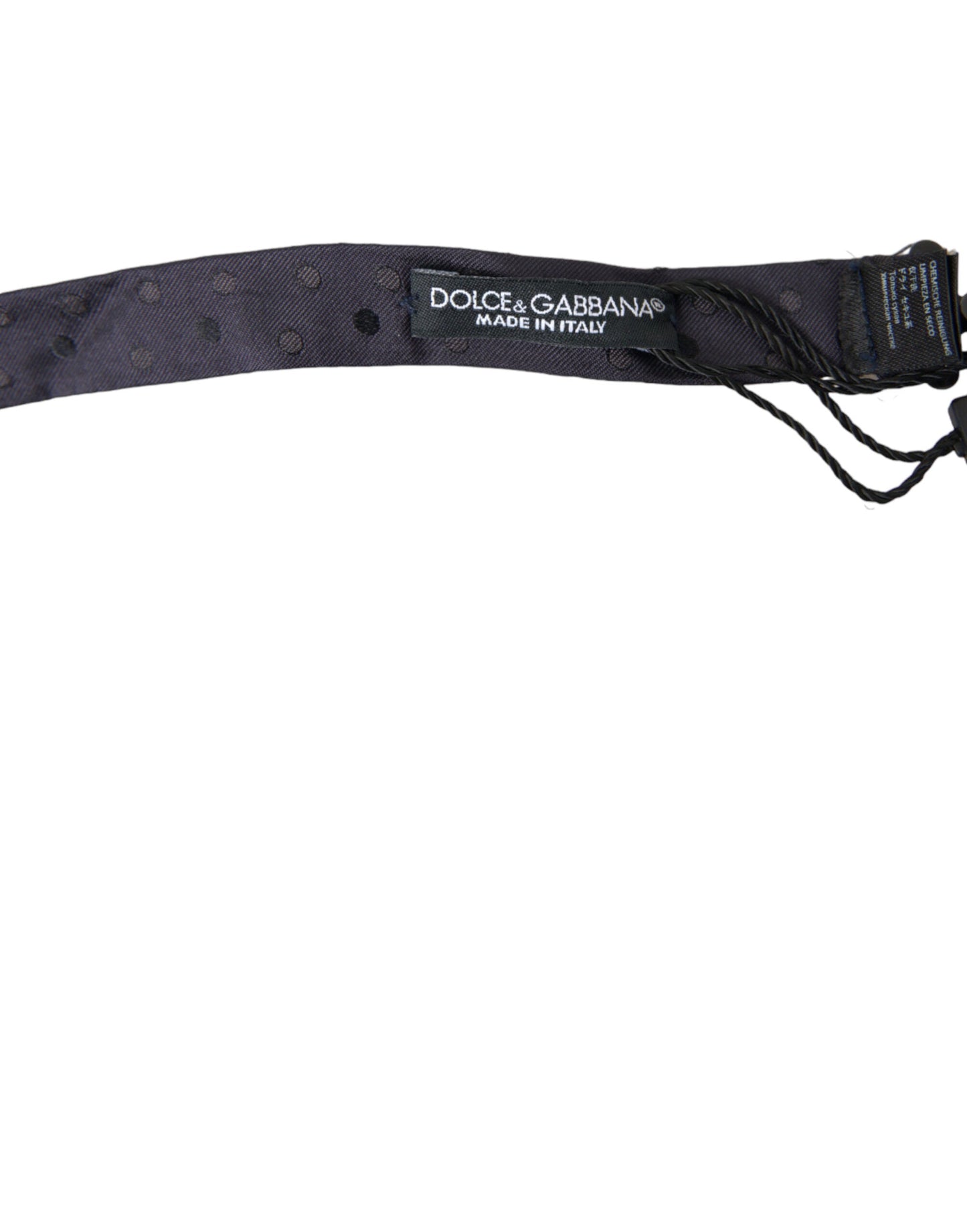 Dolce & Gabbana Blue Polka Dot Silk Adjustable Neck Men Papillon Bow Men's Tie