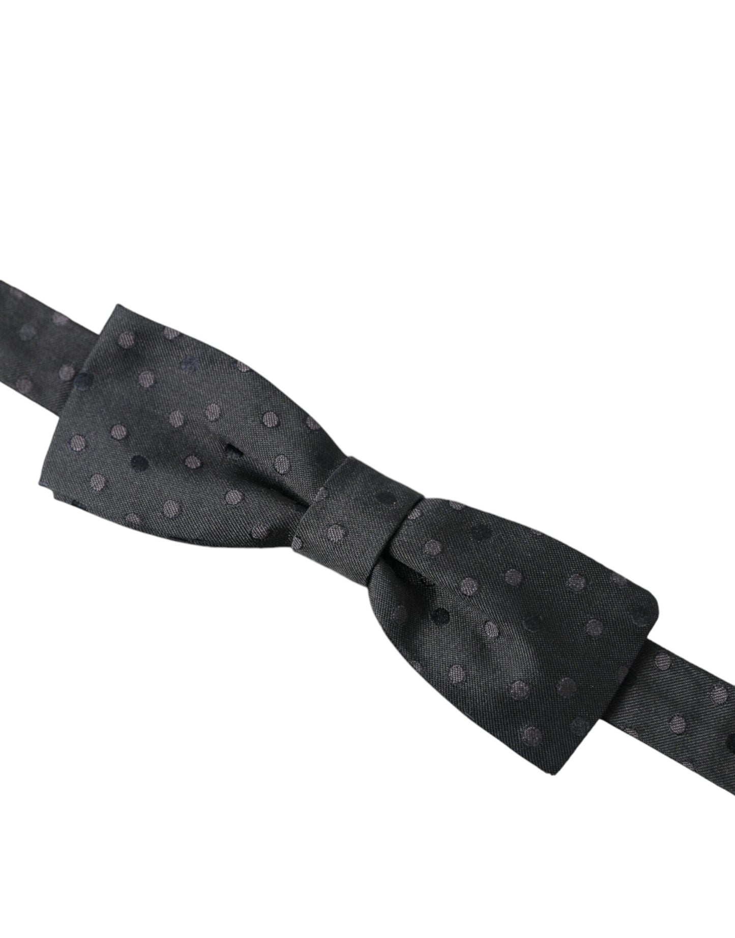 Dolce & Gabbana Gray Polka Dot Silk Adjustable Neck Men Papillon Bow Men's Tie