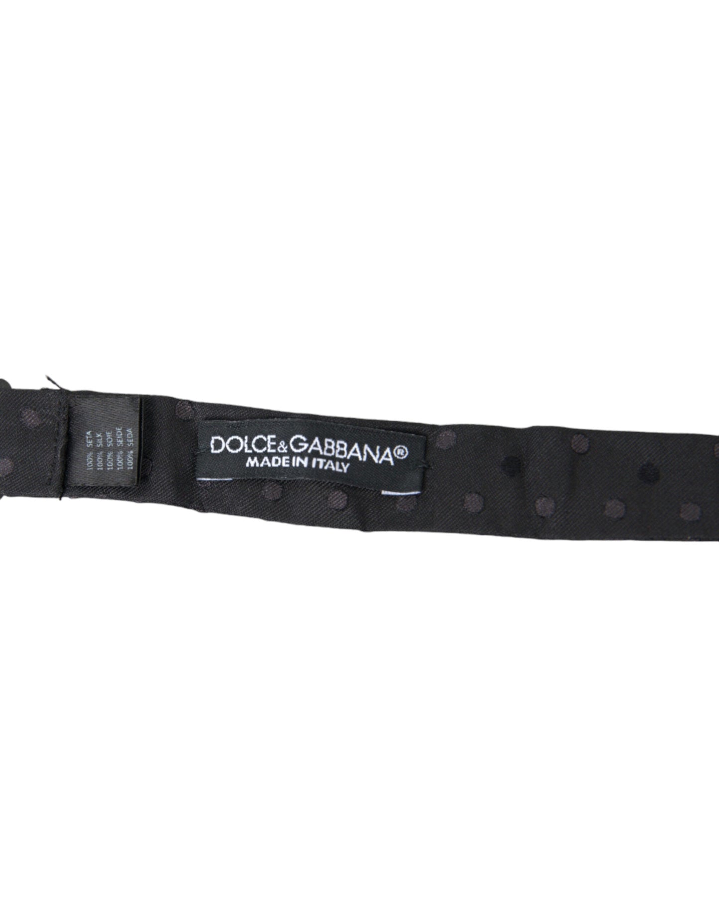 Dolce & Gabbana Gray Polka Dot Silk Adjustable Neck Men Papillon Bow Men's Tie