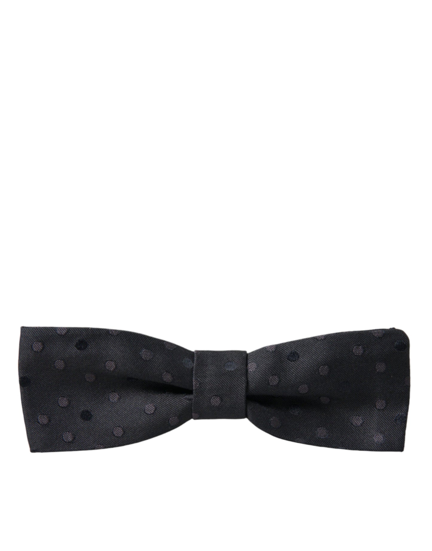 Dolce & Gabbana Gray Polka Dot Silk Adjustable Neck Men Papillon Bow Men's Tie