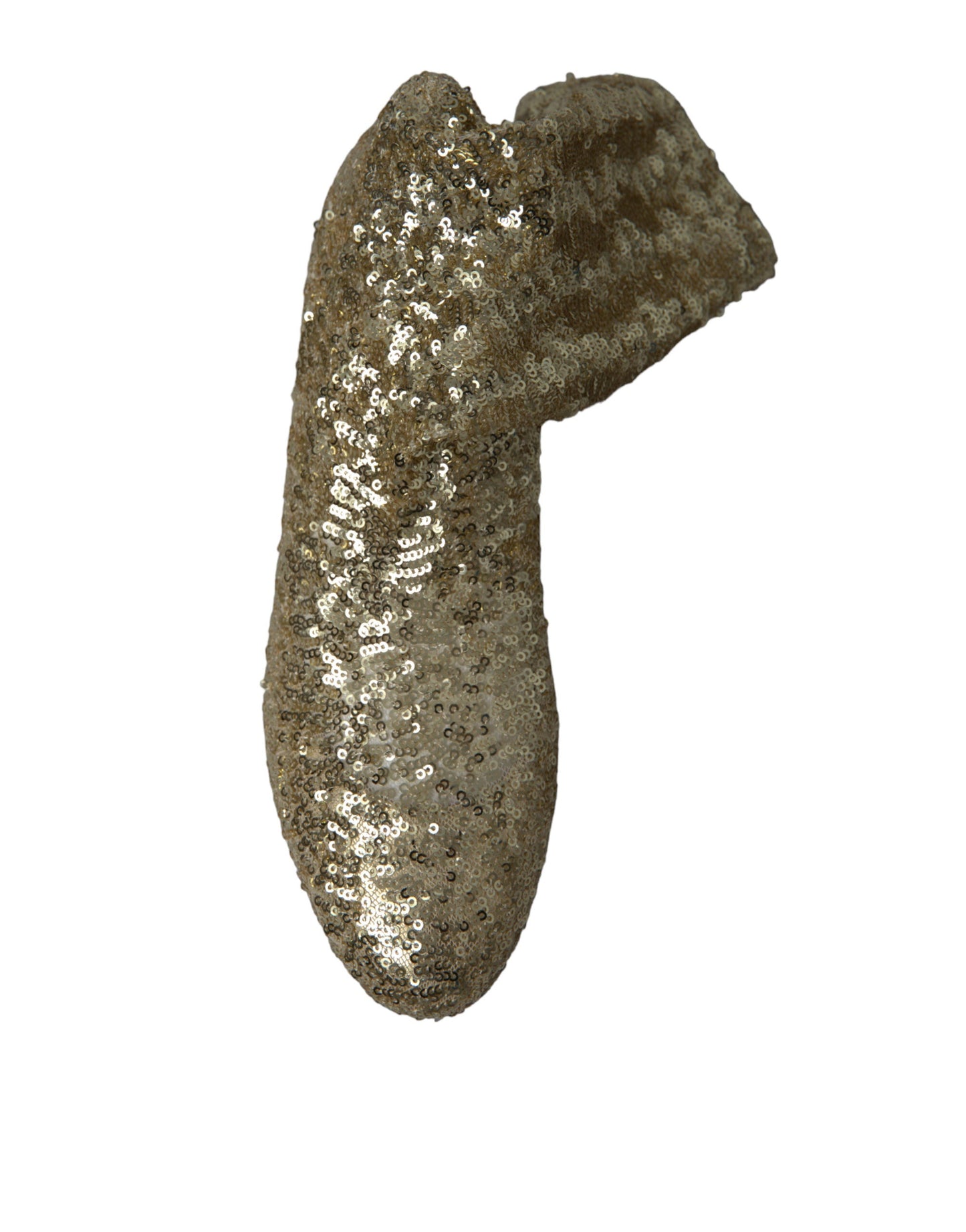 Dolce & Gabbana Gold Sequined Short Boots Stretch Women's Shoes