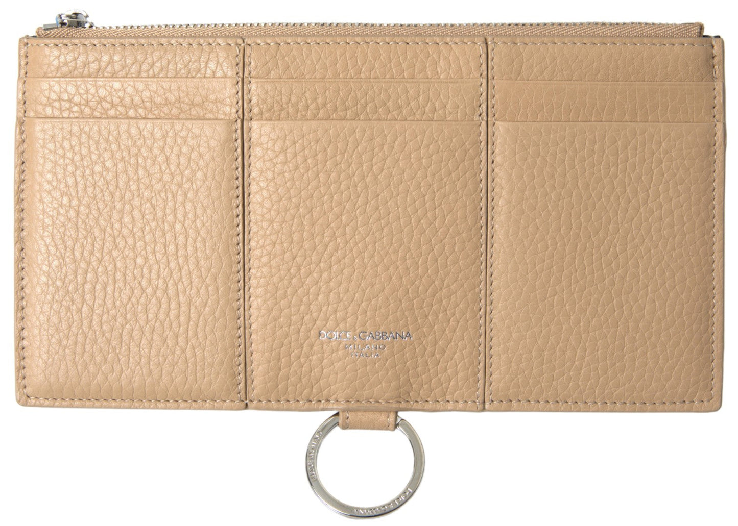 Dolce & Gabbana Beige Leather Shoulder Cardholder Shoulder Strap Women's Wallet
