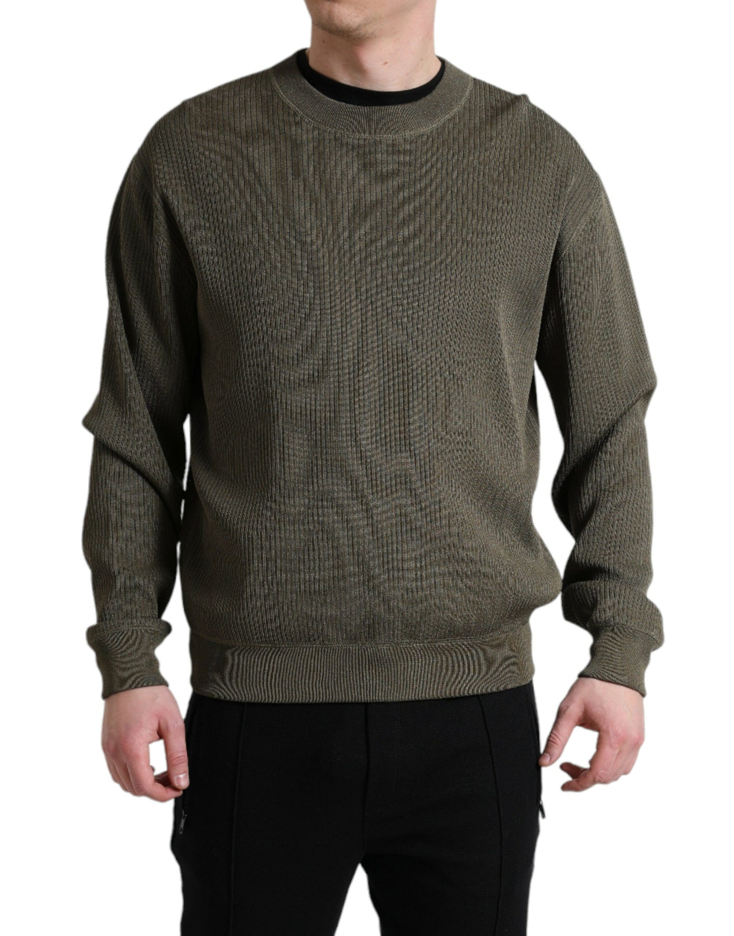 Dolce & Gabbana Green Viscose Crew Neck Men Pullover Men's Sweater