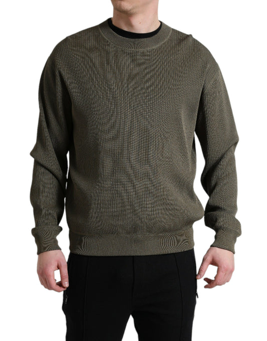 Dolce & Gabbana Green Viscose Crew Neck Men Pullover Men's Sweater