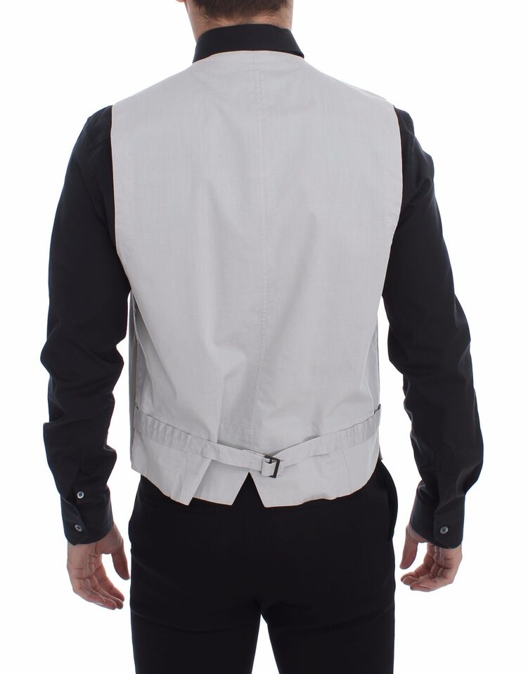 Dolce & Gabbana Beige Cotton Silk Blend Dress Vest Men's Blazer