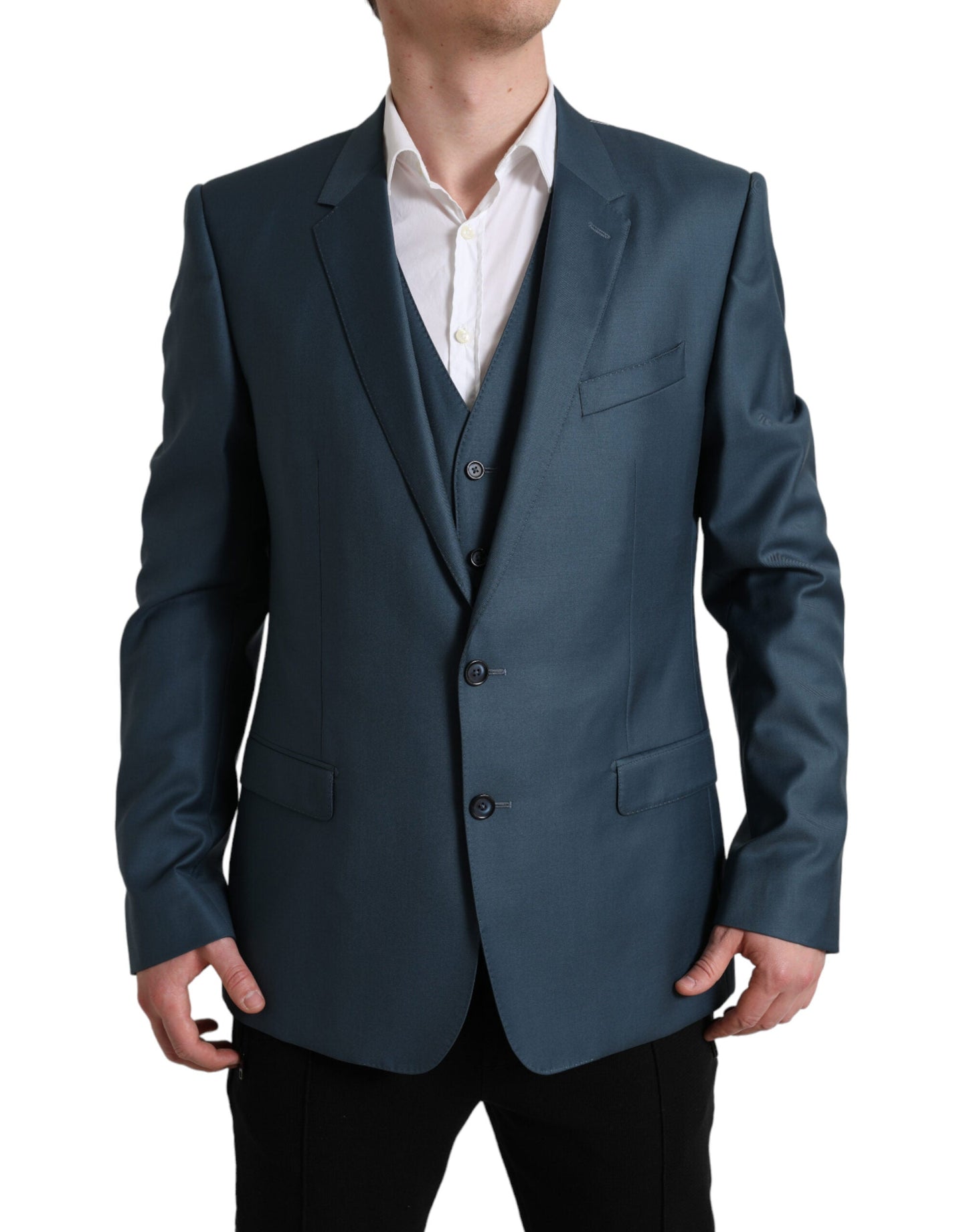 Dolce & Gabbana Green Single Breasted 2 Piece MARTINI Men's Suit