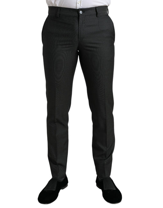 Dolce & Gabbana Dark Gray Stretch Slim Formal Men's Pants