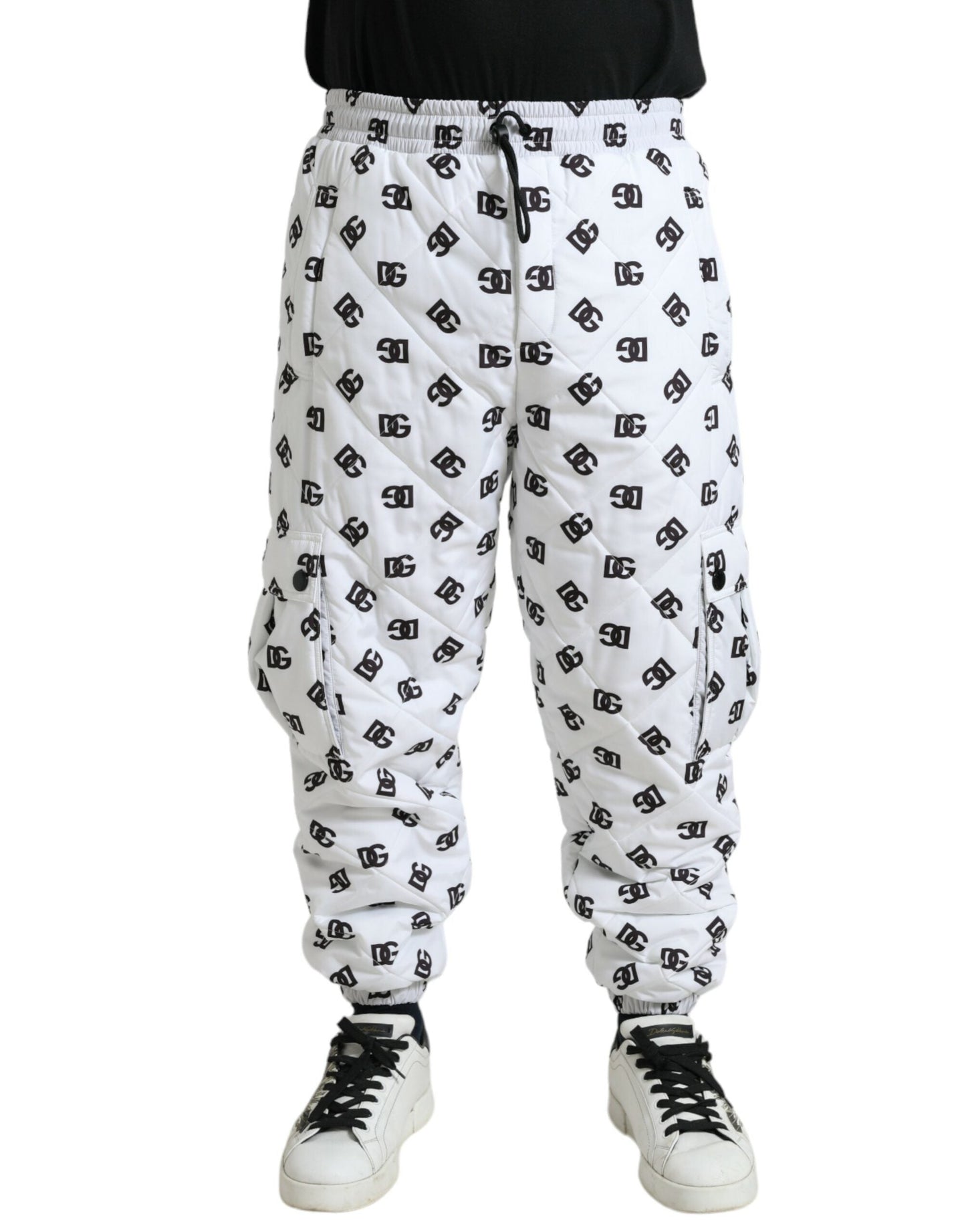Dolce & Gabbana White Logo DG Print Men Jogger SweatMen's Men's Pants