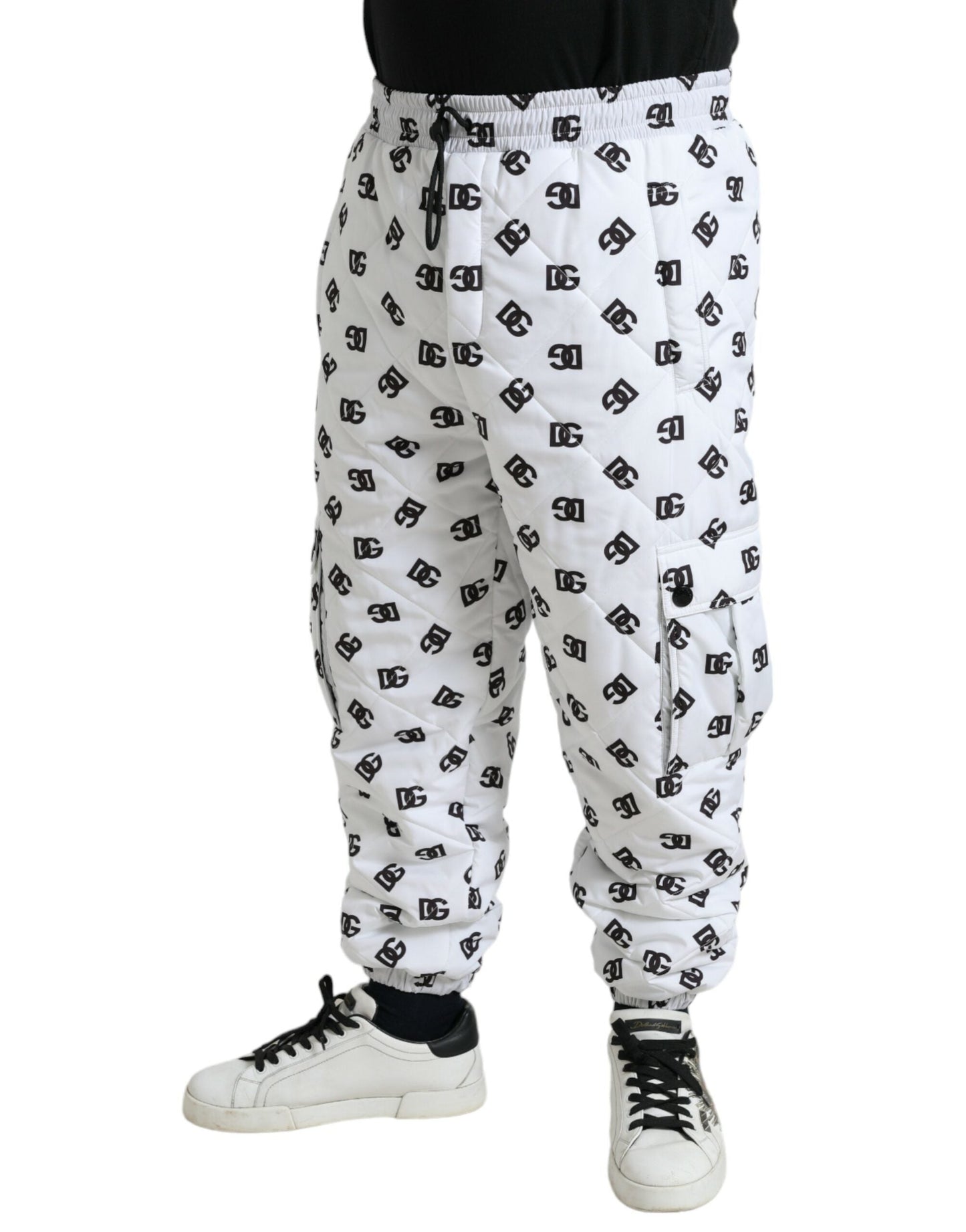 Dolce & Gabbana White Logo DG Print Men Jogger SweatMen's Men's Pants