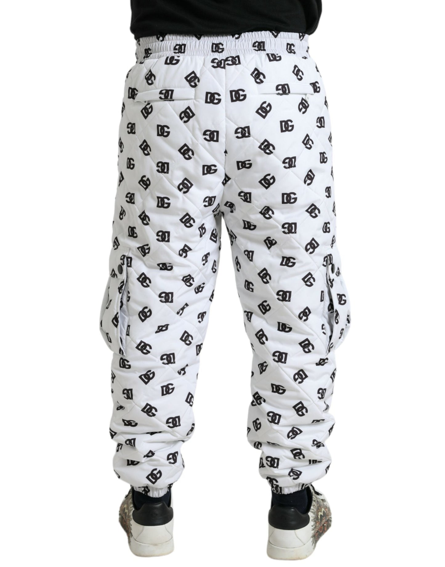 Dolce & Gabbana White Logo DG Print Men Jogger SweatMen's Men's Pants