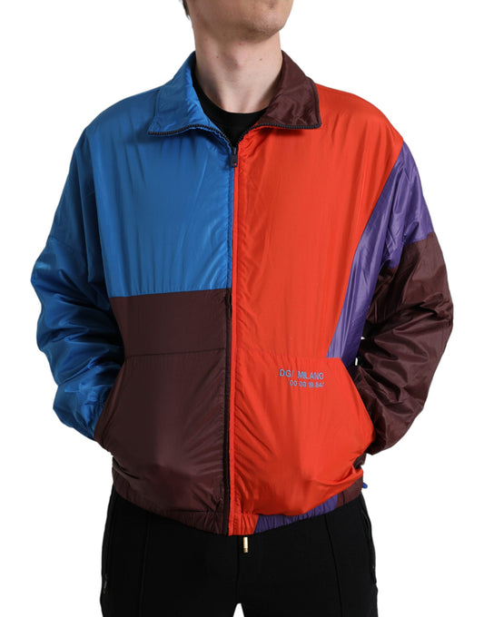 Dolce & Gabbana Multicolor Color Windbreaker Men's Jacket