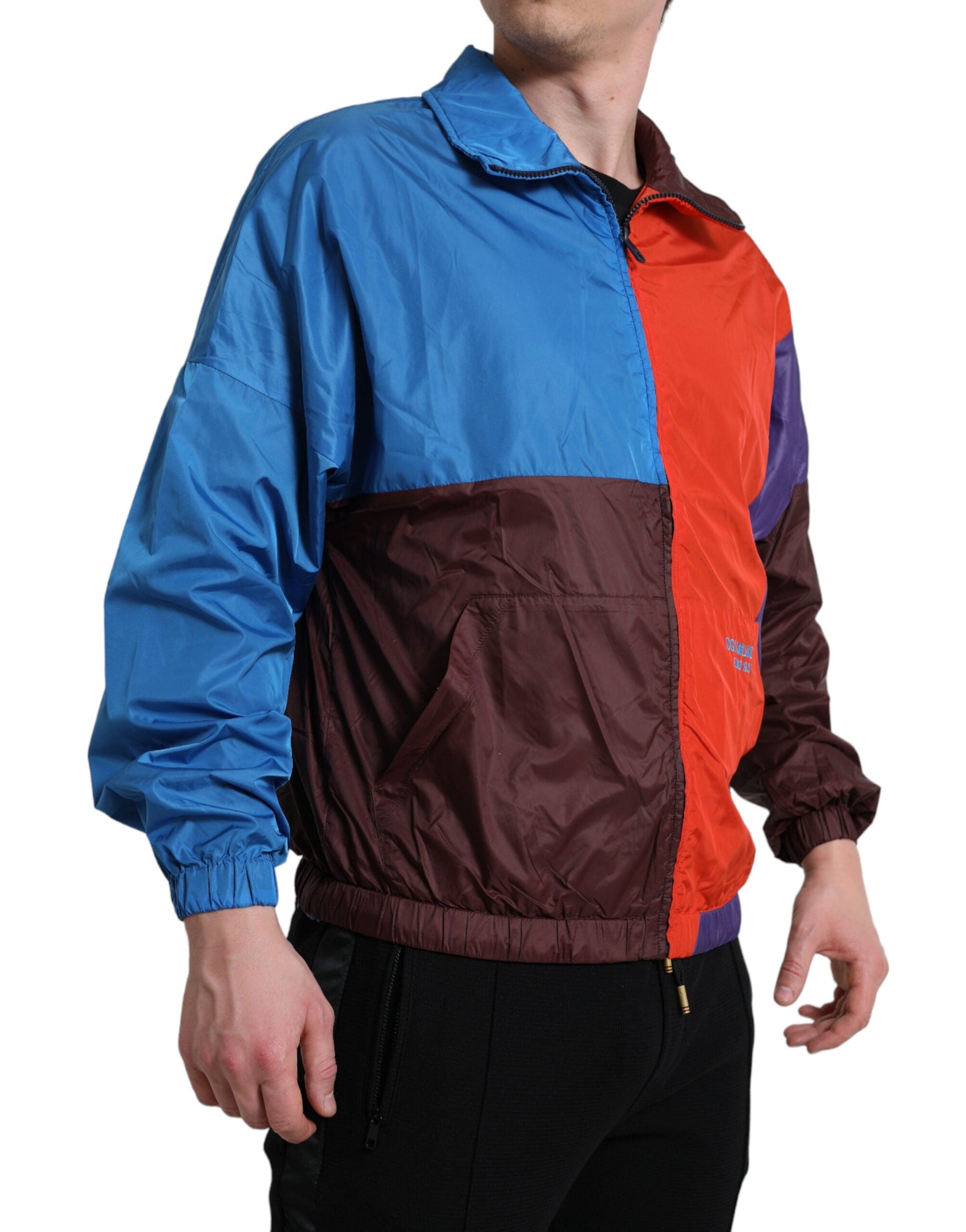 Dolce & Gabbana Multicolor Color Windbreaker Men's Jacket